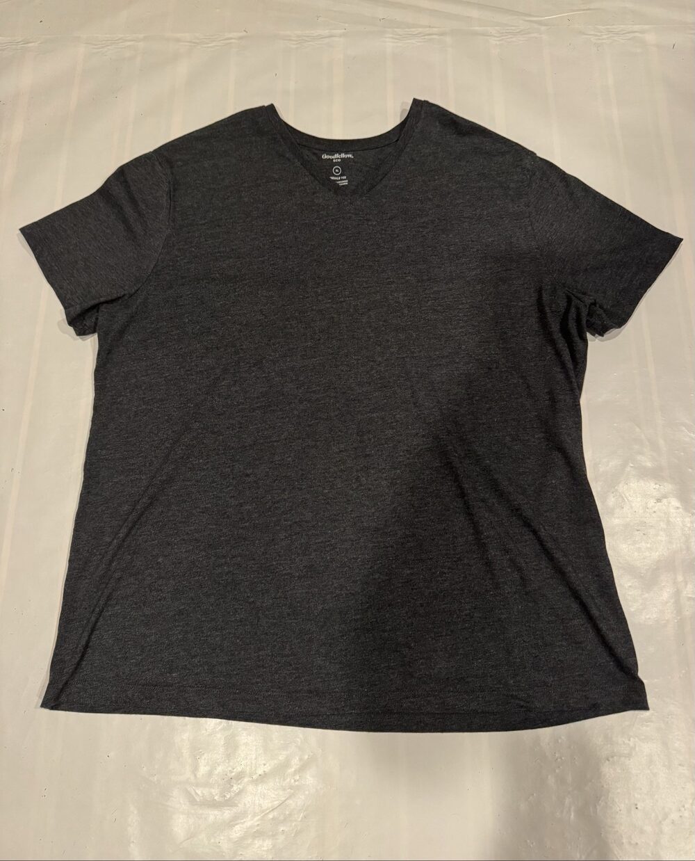Men’s Goodfellow & Co V-Neck Shirt - Charcoal Gray - XL